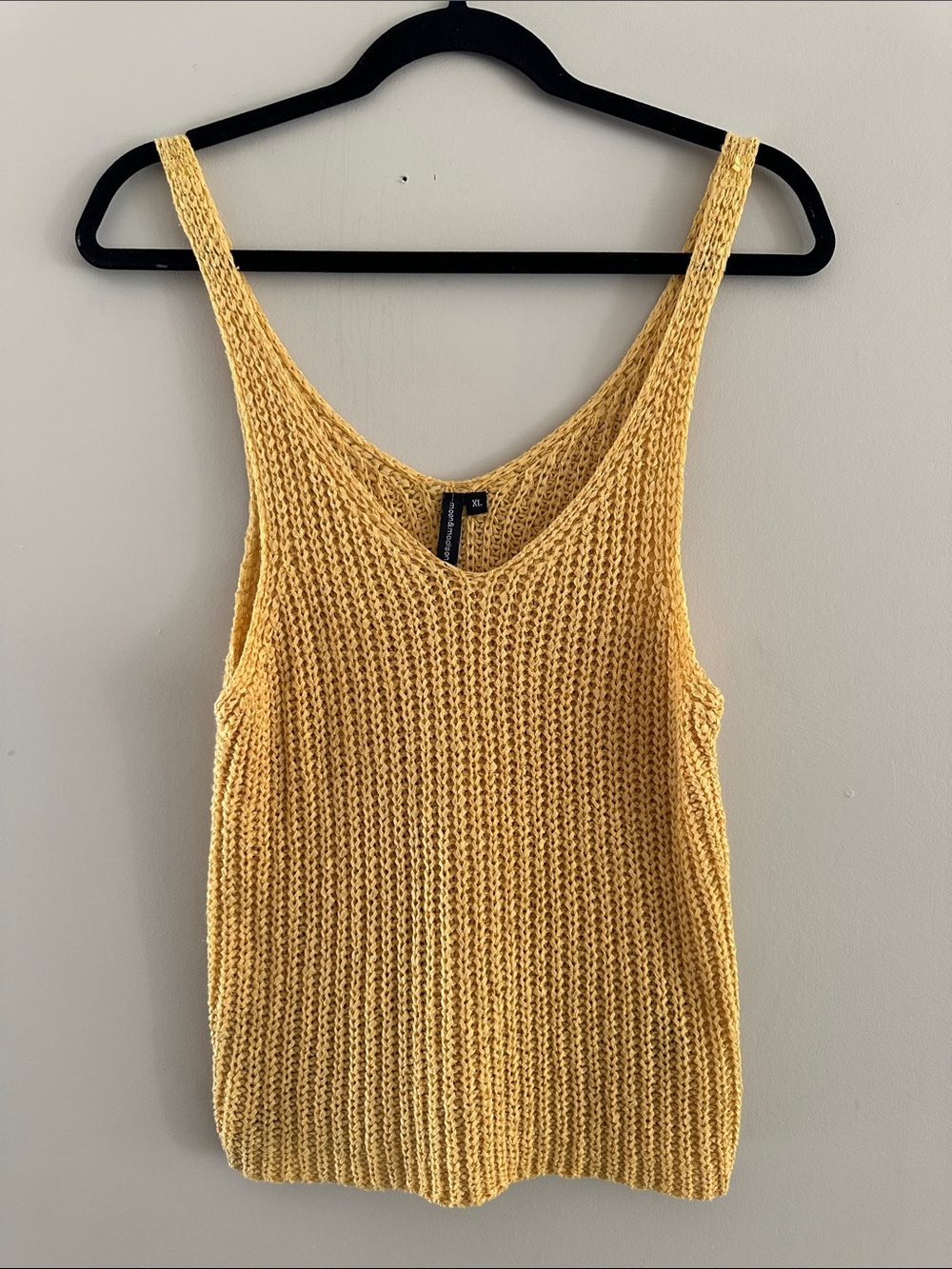 moon & madison Yellow Knit Tank Top